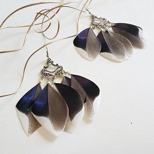 Unique Handcrafted Feather Design Earrings